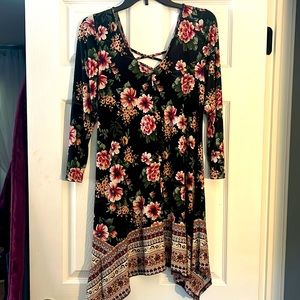 Black Floral Mini Dress